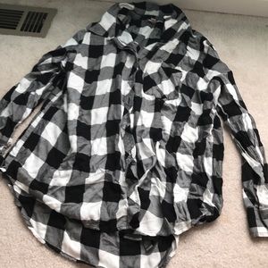 Black and white flannel blouse